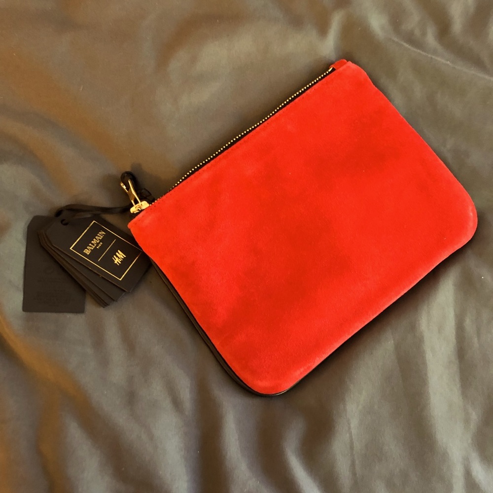 Balmain for H&M suede handbag, new with tags